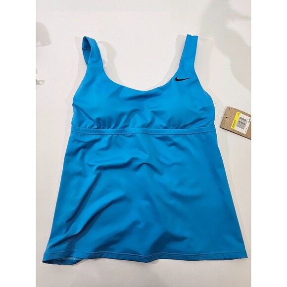 ALK Women's S Nike Cyan Blue Athletic Adjustable Tank Tankini Swim Top Bikini NW - Picture 5 of 8